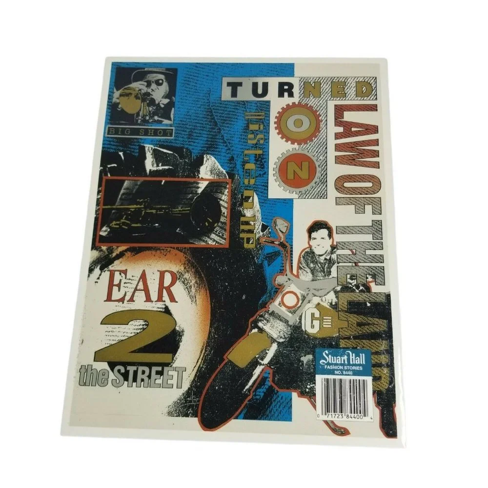 Vintage 80s GITANO Notebook Folder Lot of 2 Denim & Blues and Ears to the Street
